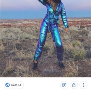 Women’s metallic ski suit